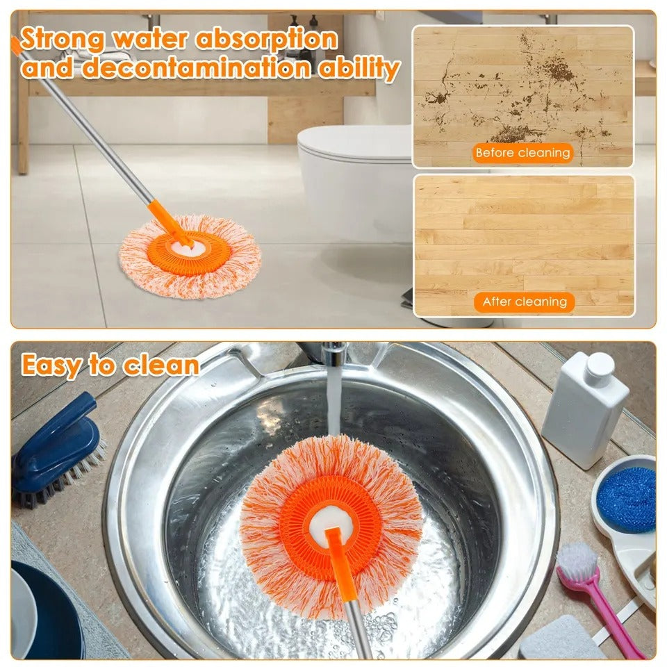 360° Spin Mop Microfiber Floor Cleaner – Extendable Handle HHC