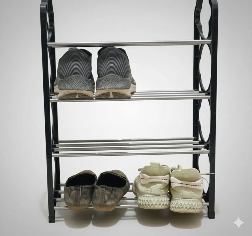 4-Tier Metal Shelf Rack – Multipurpose Storage Organizer HHC