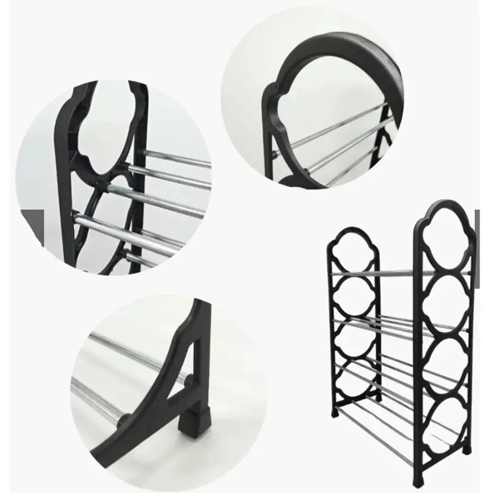4-Tier Metal Shelf Rack – Multipurpose Storage Organizer HHC