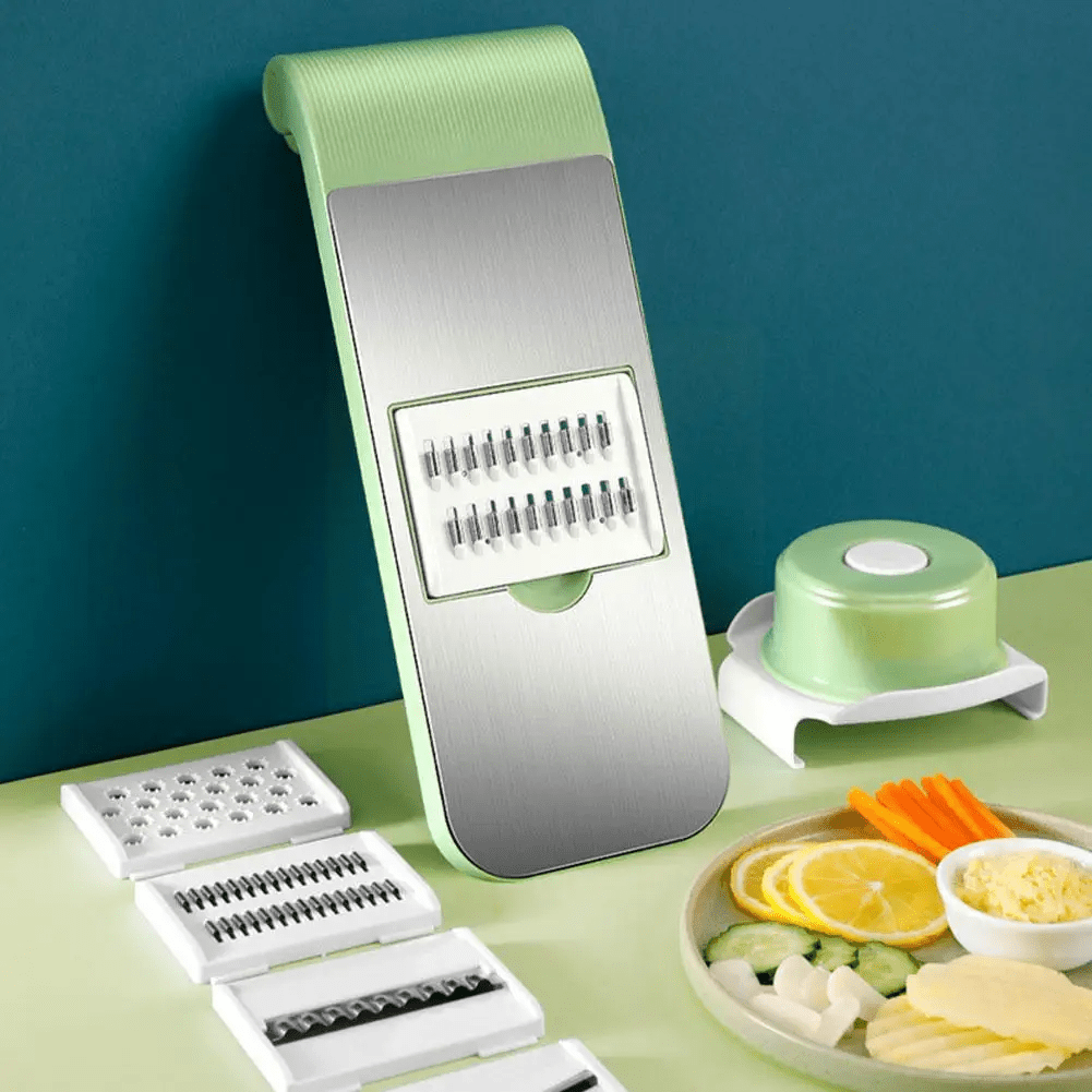 7-in-1 Stainless Steel Vegetable Cutter & Grater – Multi-Function Slicer, Shredder & Chopper | Save Time in Kitchen | Buy Online in Pakistan | Baba Shopy