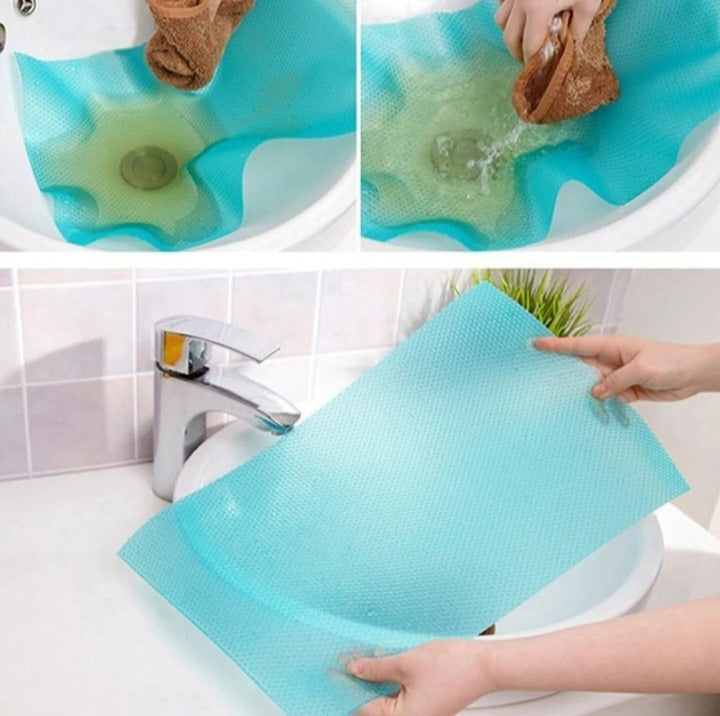 Anti-Slip Fridge Liner Roll (45×150cm) – Waterproof Shelf Mat for Refrigerator, Cabinets & Drawers | Babashopy