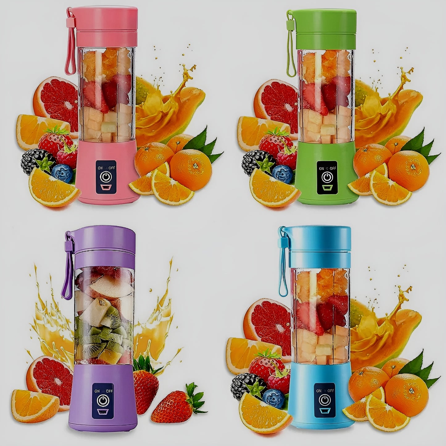 Portable Mini Juicer Blender – 380ml USB Rechargeable 6-Blade Smoothie Maker | Fresh Juice Anywhere