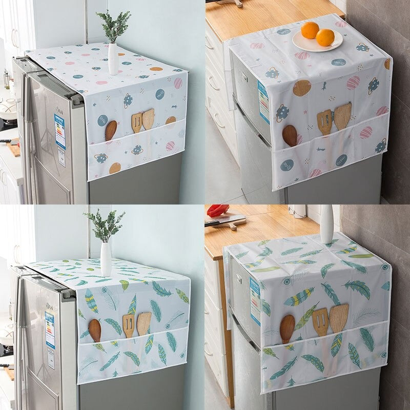 Waterproof Fridge Cover with Pockets β Anti-Dust & Oil-Proof Refrigerator Top Cover | Kitchen Organizer β Babashopy