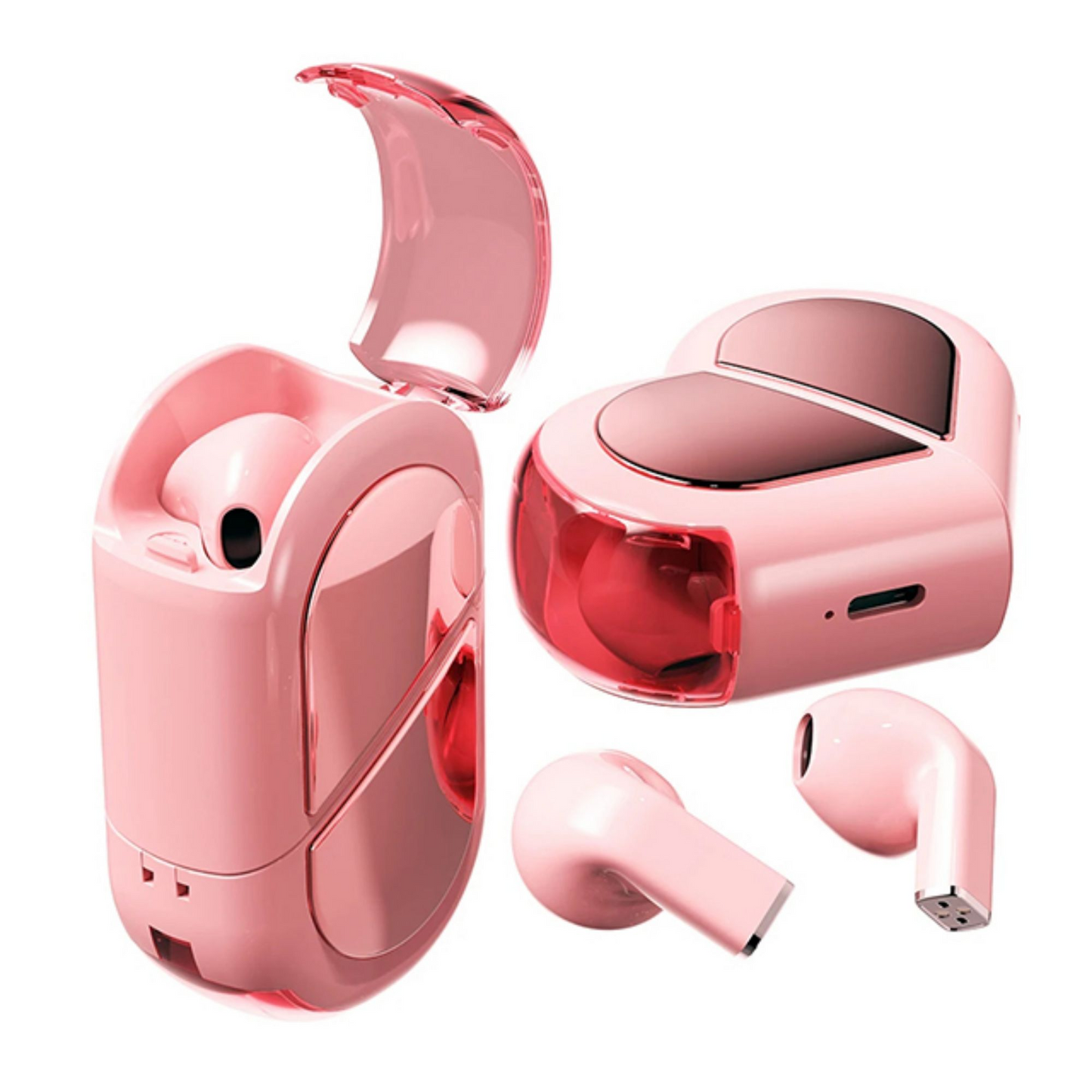 HeartBuds™ – Premium Heart Shape Wireless Bluetooth Earbuds | Cute LED Charging Case | HD Sound | Perfect Gift