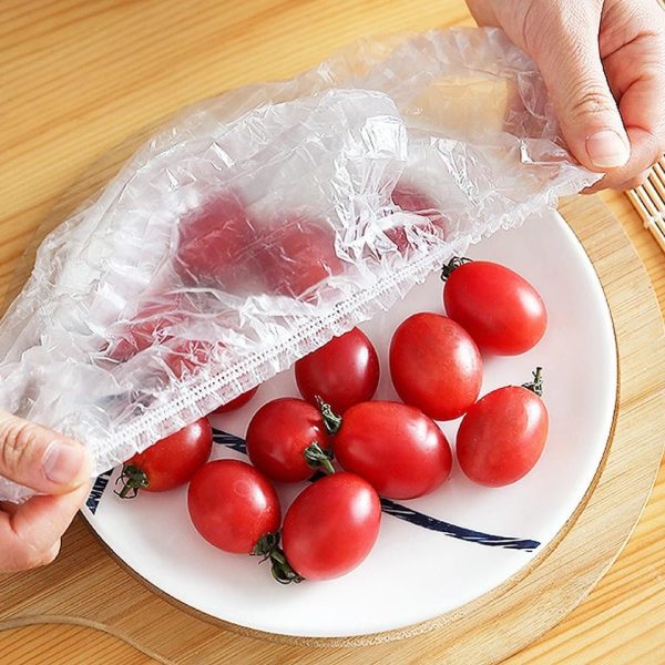 100 Pcs Disposable Food Cover & Plastic Shopper Bags