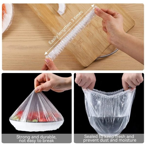 100 Pcs Disposable Food Cover & Plastic Shopper Bags