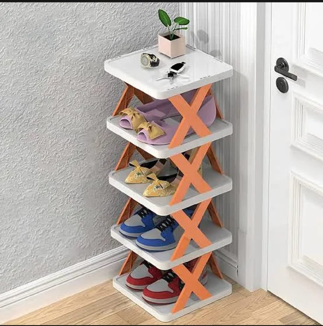 4-Tier Foldable Shoe Organizer Rack – Space-Saving Storage
