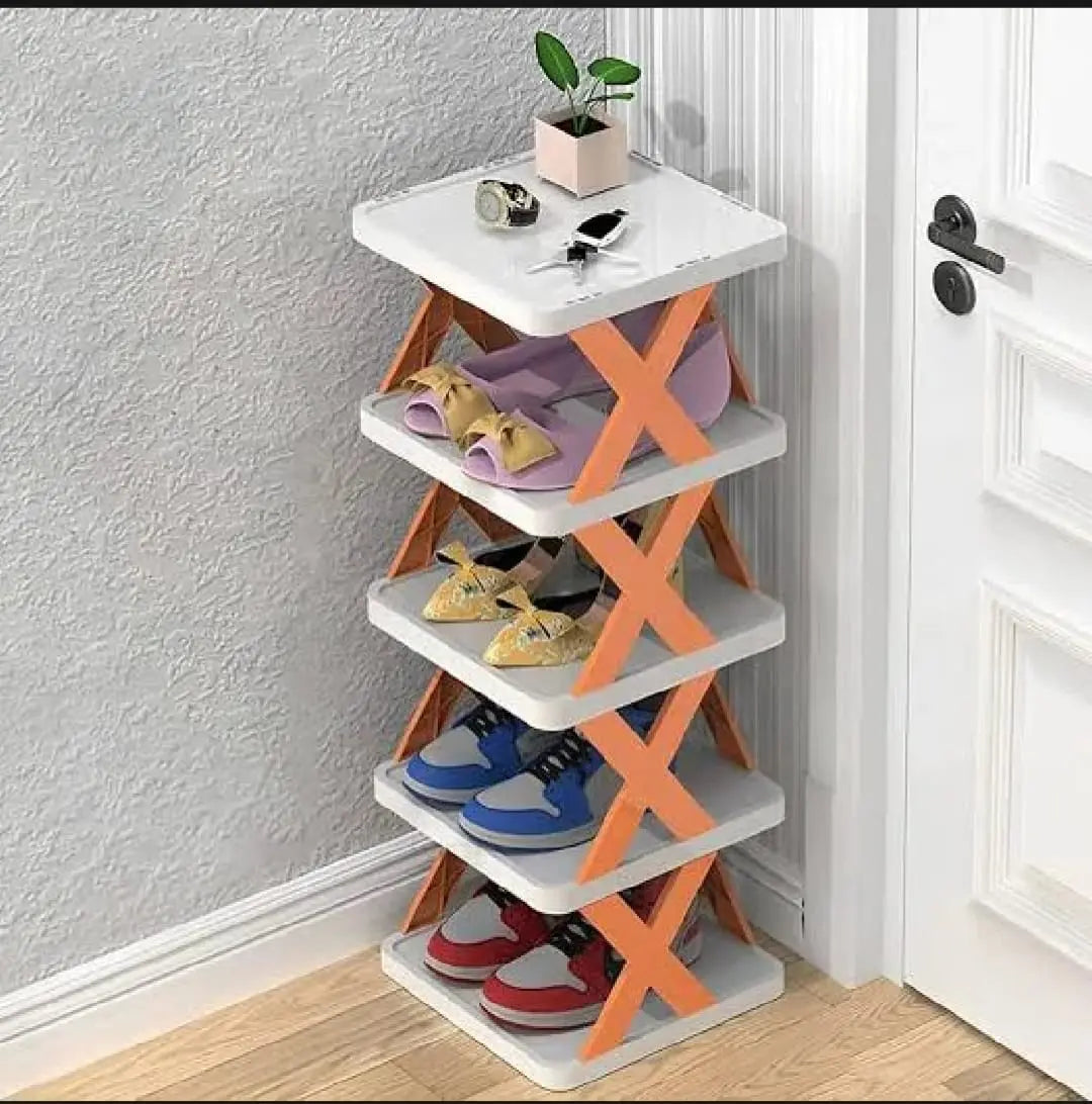 4-Tier Foldable Shoe Organizer Rack – Space-Saving Storage HHC