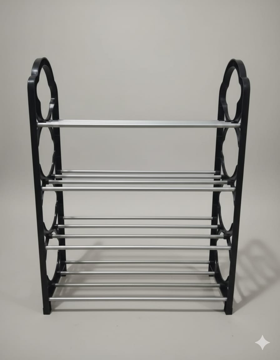 4-Tier Metal Shelf Rack – Multipurpose Storage Organizer