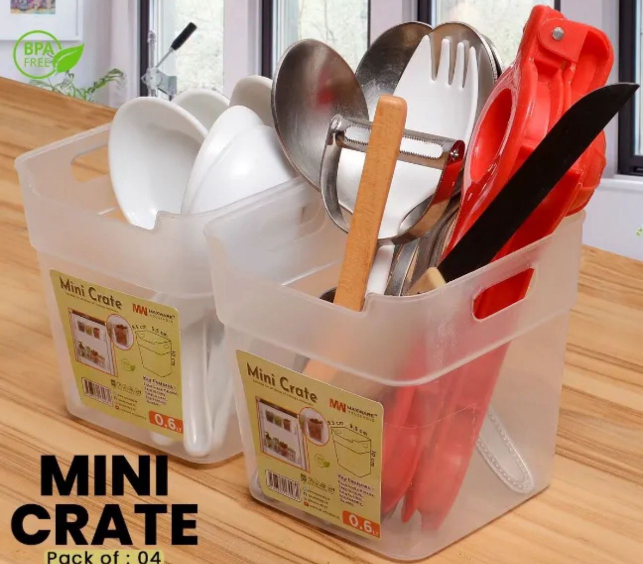 4 PCS Fridge Storage Boxes Set – Mini Crate Refrigerator Organizers (0.6L) | Space Saving Food Containers