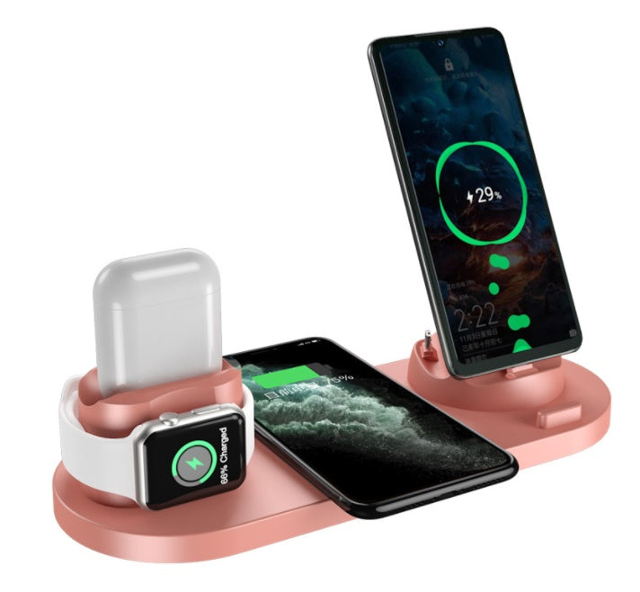 6-in-1 Wireless Charging Dock – Fast Charger for iPhone, Phone & Watch