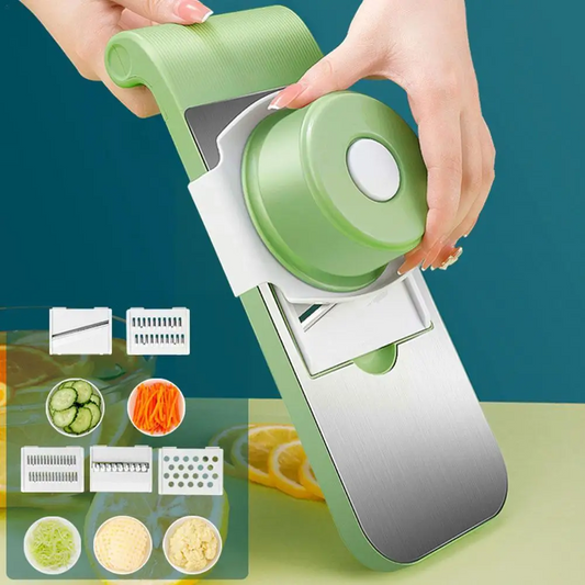 7-in-1 Stainless Steel Vegetable Cutter & Grater – Multi-Function Slicer, Shredder & Chopper | Save Time in Kitchen