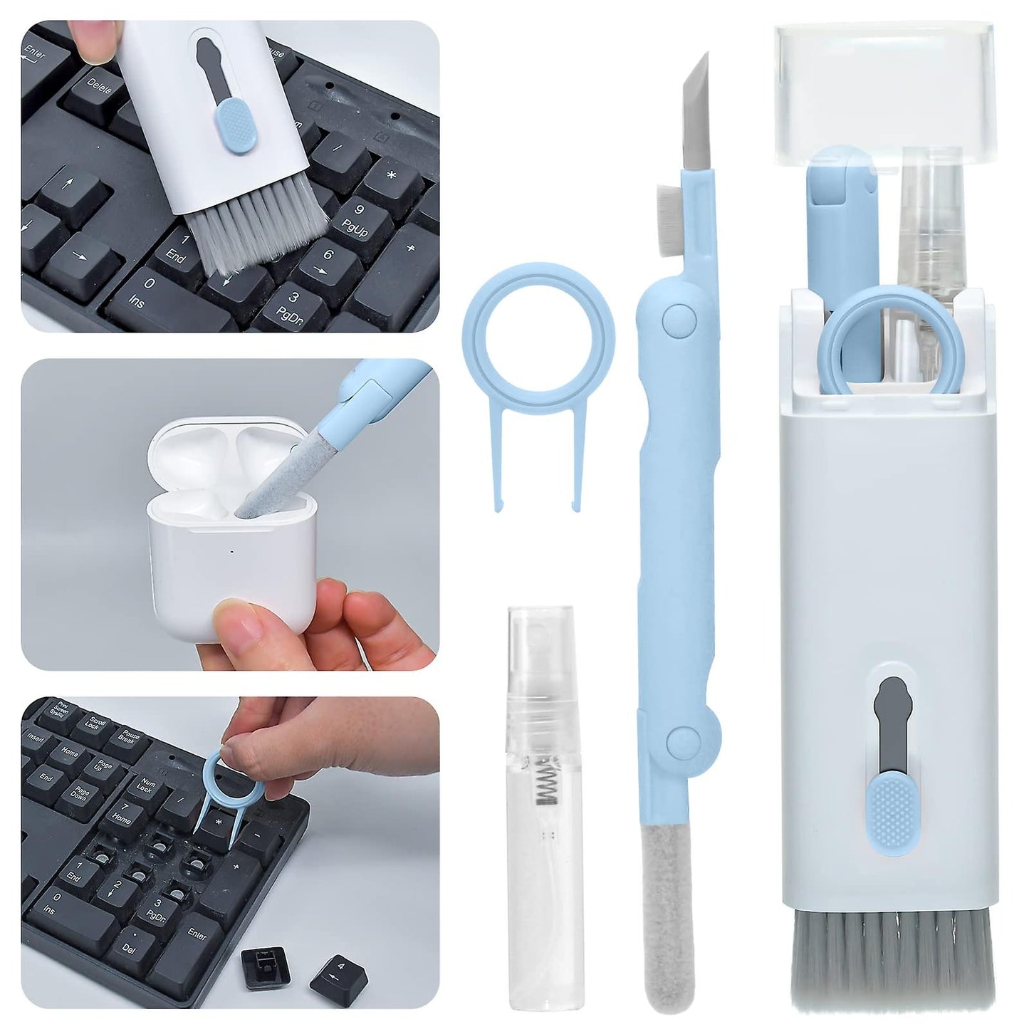 7-in-1 Keyboard Cleaning Kit – Multi-Function Brush & Keycap Tool