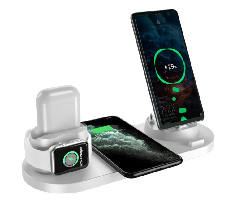 6-in-1 Wireless Charging Dock – Fast Charger for iPhone, Phone & Watch