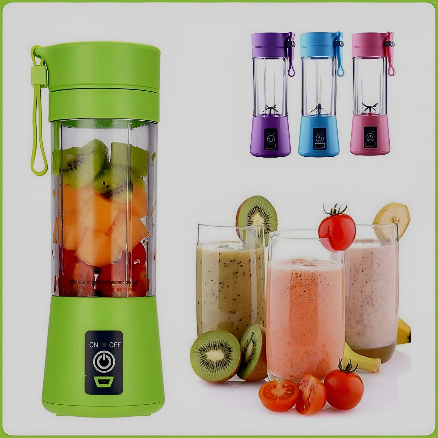 Portable Mini Juicer Blender – 380ml USB Rechargeable 6-Blade Smoothie Maker | Fresh Juice Anywhere