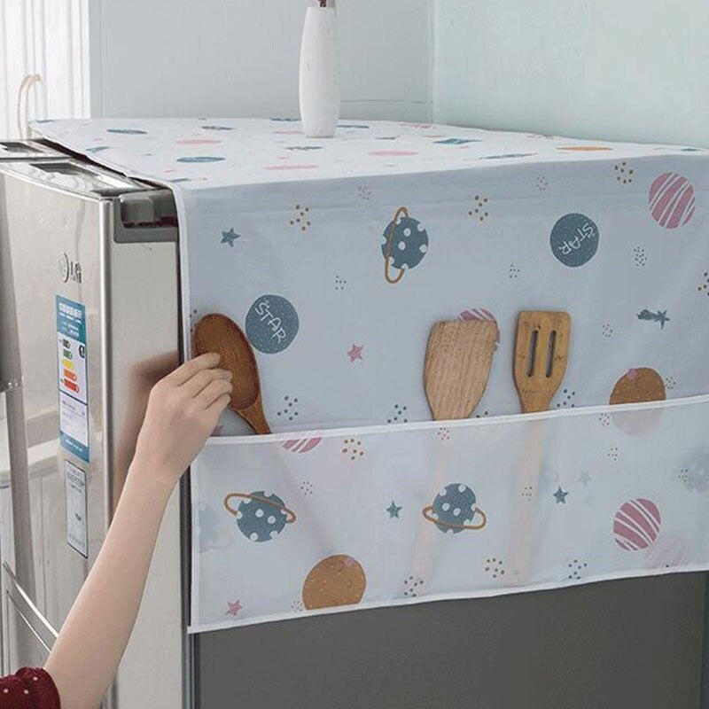 Waterproof Fridge Cover with Pockets – Anti-Dust & Oil-Proof Refrigerator Top Cover | Kitchen Organizer – Babashopy