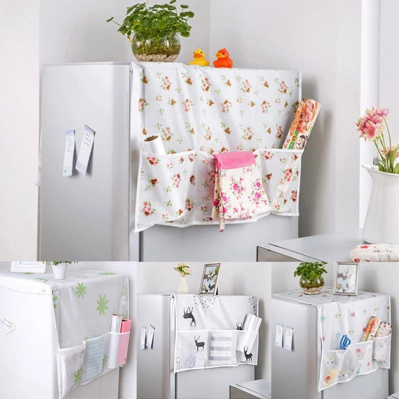 Waterproof Fridge Cover with Pockets – Anti-Dust & Oil-Proof Refrigerator Top Cover | Kitchen Organizer – Babashopy